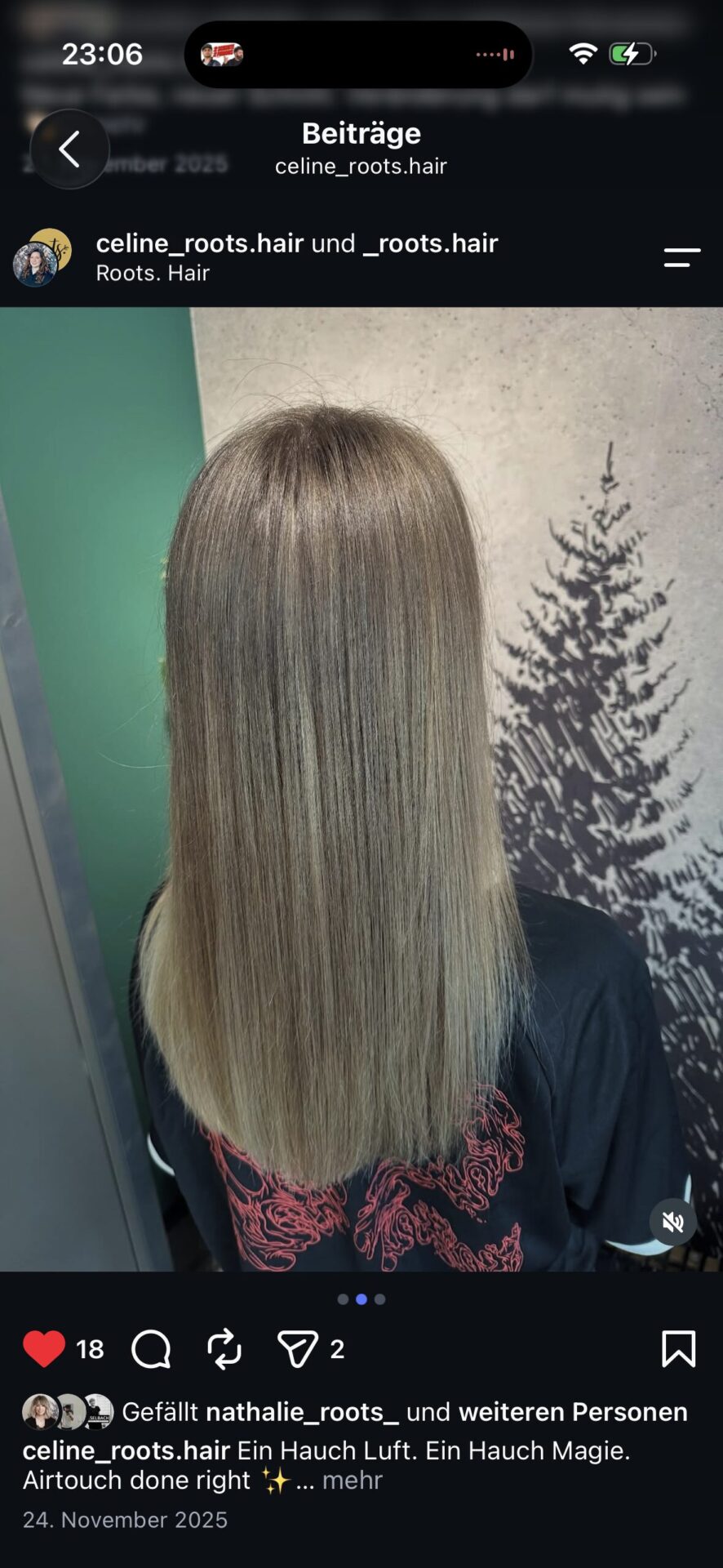 Ergebnis der AirTouch-Farbbehandlung von Celine bei roots hair