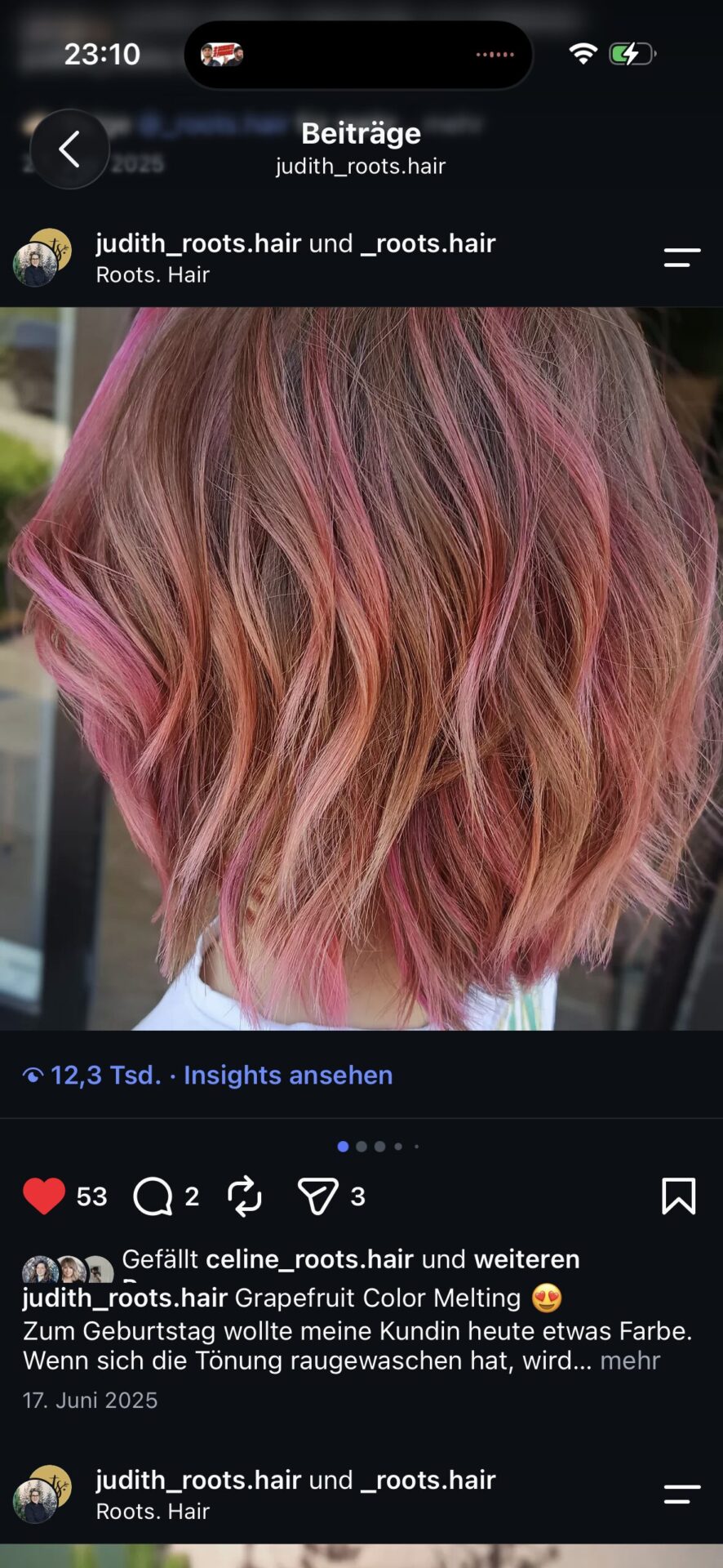 Rosé-Kupfer-Farbergebnis Grapefruit Color Melting von Judith