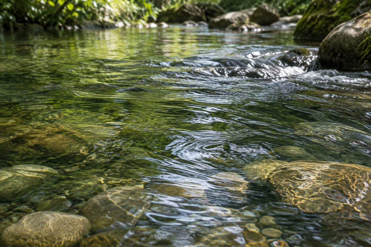 Fließendes Wasser – KI-generiertes Naturmotiv